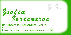 zsofia korcsmaros business card